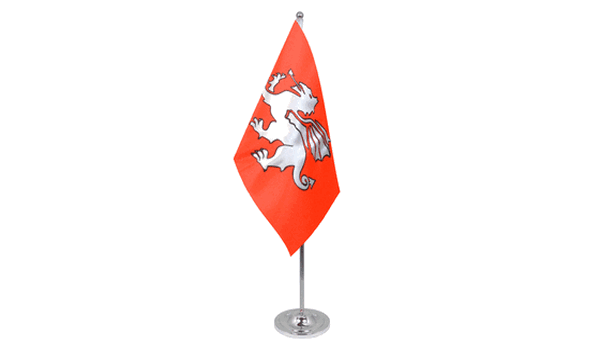 English White Dragon Satin Table Flag (C)